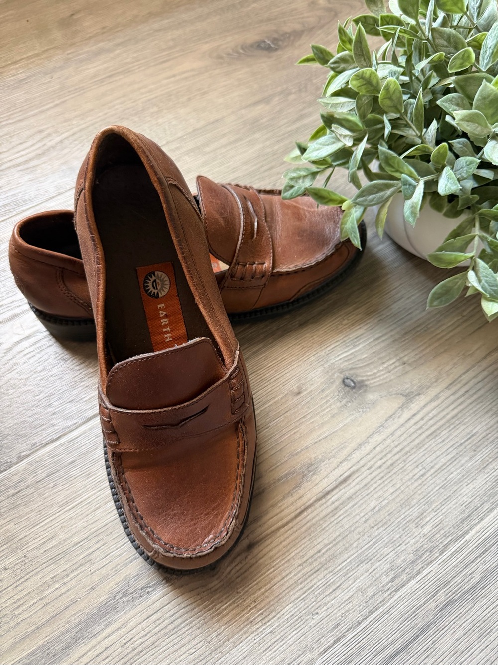Brown Leather Penny Loafers - Picture 2 of 3